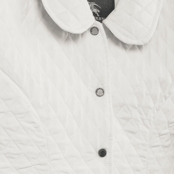 Burberry White Quilted Snap-Closure Peter Pan Collar Jacket - Picture 6 of 12